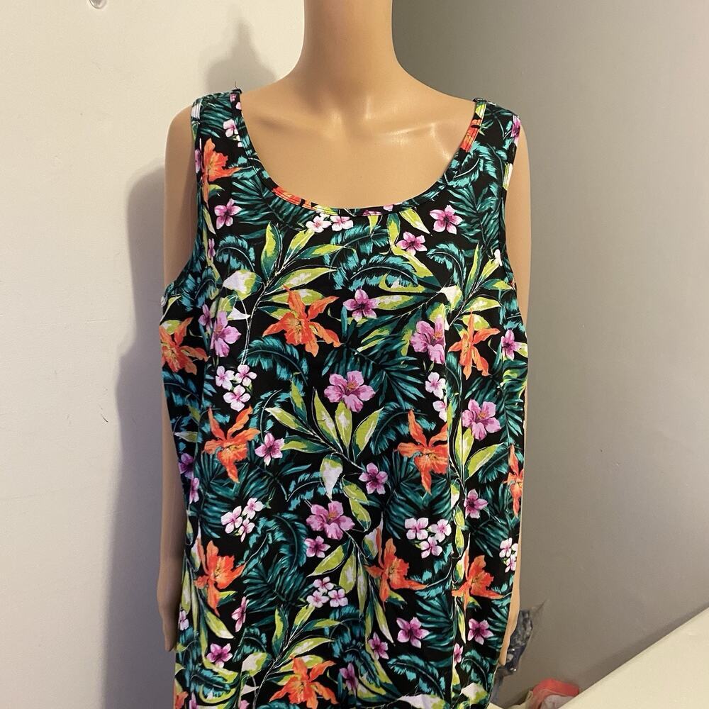 Swimsuits For All Sun/Tank Dress Tropical Floral Summer Beach Vacation 18/20 New - Picture 8 of 9